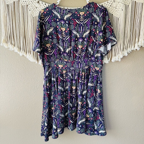 Disturbia MODERN MYSTIC witchy tarot snake Button Up mini Dress EUC - Picture 3 of 9